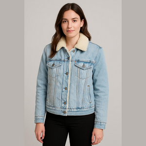 RARE Levi's Light Blue Denim Jacket with Cream Sherpa Lining